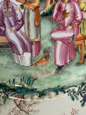 Two fine Chinese Canton famille rose 'mandarin subject' plates, Qianlong — photo 4