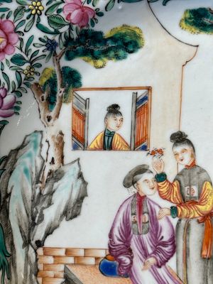 Two fine Chinese Canton famille rose 'mandarin subject' plates, Qianlong — photo 6