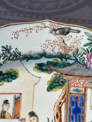 Two fine Chinese Canton famille rose 'mandarin subject' plates, Qianlong — photo 9