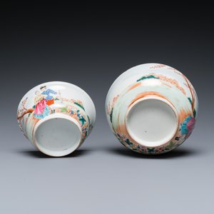 Two fine Chinese famille rose 'European subject' bowls, Qianlong — 照片 7