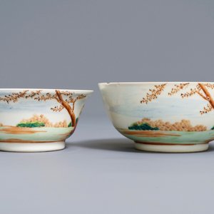 Two fine Chinese famille rose 'European subject' bowls, Qianlong — photo 2