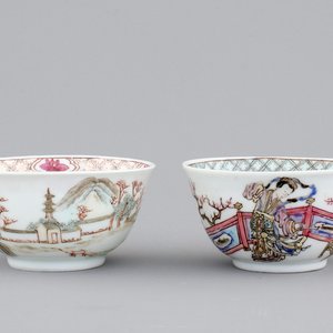 Two fine Chinese famille rose porcelain cups, Yongzheng, 1722-1735 — photo 1