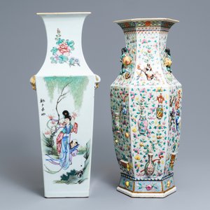 Two fine Chinese famille rose vases, 19th C. — 照片 3