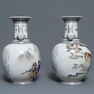 Two fine Chinese ruyi-handled vases, 2nd half 20th C. — photo 2