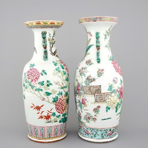 Two fine tall Chinese famille rose vases with birds, 19th C. — photo 4