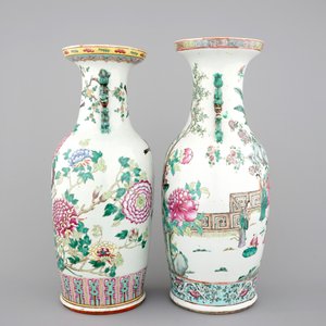 Two fine tall Chinese famille rose vases with birds, 19th C. — photo 6
