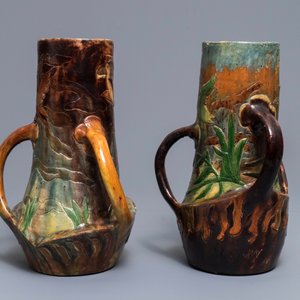 Two Flemish pottery Art Nouveau vases with ducks, Leo Maes Vereenoghe, Torhout, 1891-1909 — 照片 2