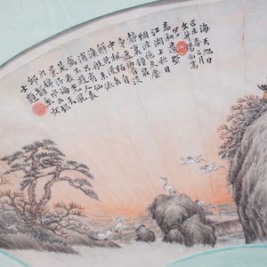 Two framed Chinese fan paintings, signed — 照片 3