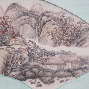 Two framed Chinese fan paintings, signed — 照片 4