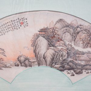 Two framed Chinese fan paintings, signed — 照片 5
