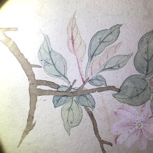 Two framed Chinese paintings of a landscape and a bird on branch, 18/19th C. — 照片 12