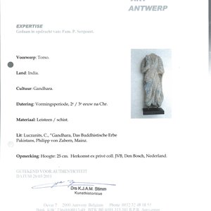 Two Gandhara grey schist torsos of Buddha and a tiger sculpture, 1st/3rd C. — foto 6