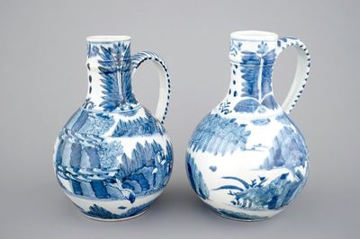 Two globular Japanese Arita jugs, 17th C.