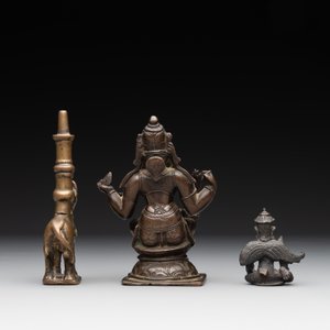 Two Indian bronze figures of Nandi and Shiva, and a South Asian bronze Garuda, 17th C. and later — photo 4