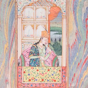 Two Indian school miniatures: 'Portrait of Akbar the Great, the third Mughal emperor' and 'Portrait of a princess', 19th C. — 照片 3