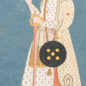 Two Indian school miniatures: 'Portrait of Shah Jahan II' and 'Portrait of prince Murad Bakhsh', 18/19th C. — photo 4