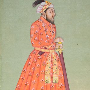 Two Indian school miniatures: 'Portrait of the Mughal Emperor Farrukhsiyar' and 'Portrait of a ruler', 19th C. — 照片 3