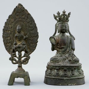 Two inscribed Chinese bronze figures of Buddha, Ming Dynasty — photo 2