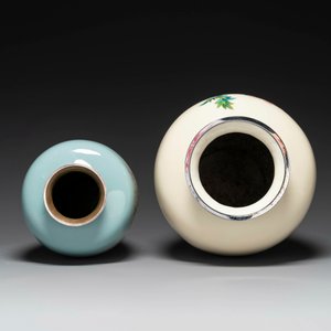 Two Japanese cloisonné vases with floral design, Meiji/Taisho/Showa — 照片 5