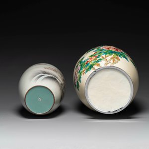Two Japanese cloisonné vases with floral design, Meiji/Taisho/Showa — 照片 6