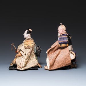 Two Japanese Gofun samurai dolls, Edo/Meiji, 19th C. — 照片 4