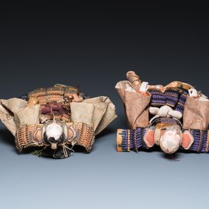 Two Japanese Gofun samurai dolls, Edo/Meiji, 19th C. — 照片 6