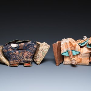 Two Japanese Gofun samurai dolls, Edo/Meiji, 19th C. — 照片 7