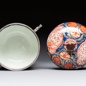 Two Japanese Imari covered bowls, one mounted in silver and wood and the other with gilt-bronze mounts, Meiji, 19th C. — photo 14