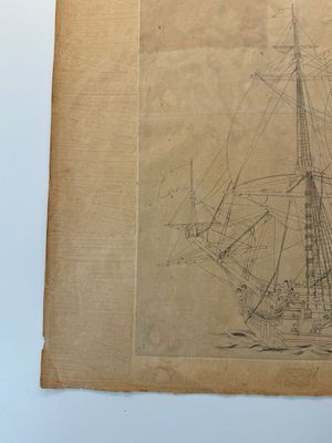 Two Japanese ink drawings of French warship structure diagrams, 19th C. — foto 26