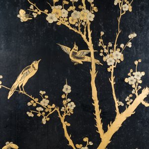 Two large Chinese Canton black and gilt-lacquered panels, 19th C. — 照片 12