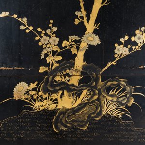 Two large Chinese Canton black and gilt-lacquered panels, 19th C. — 照片 5