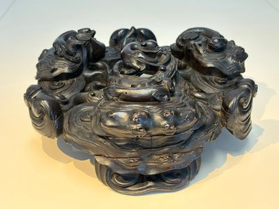 Two large Chinese carved wooden stands, 19th C. — foto 21
