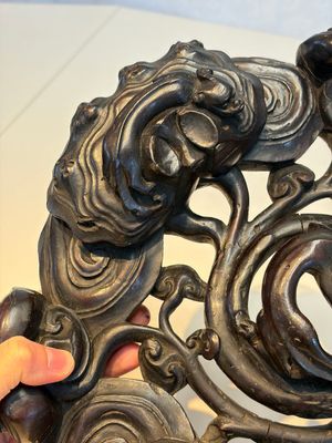 Two large Chinese carved wooden stands, 19th C. — foto 23