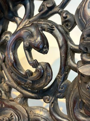 Two large Chinese carved wooden stands, 19th C. — foto 28