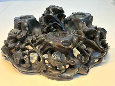 Two large Chinese carved wooden stands, 19th C. — foto 5