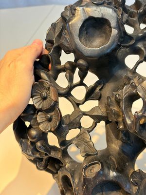 Two large Chinese carved wooden stands, 19th C. — foto 8