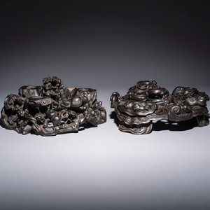 Two large Chinese carved wooden stands, 19th C. — foto 1