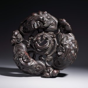 Two large Chinese carved wooden stands, 19th C. — foto 12