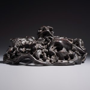 Two large Chinese carved wooden stands, 19th C. — foto 4