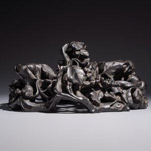 Two large Chinese carved wooden stands, 19th C. — foto 5