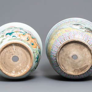 Two large Chinese famille rose jardinières, 19th C. — 照片 6
