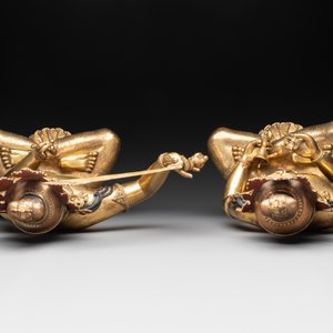 Two large gilt bronze figures of a Tara and Manjusri, Nepal, 20th C. — 照片 5