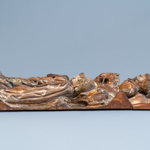 Two large polychromed wood 'Crucifixion' retable fragments, probably Brabant, 15/16th C. — 照片 11
