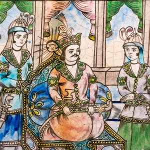 Two large rectangular Qajar tiles, Iran, 19th C. — photo 4