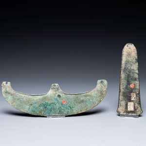 Two Luristan bronze axe heads, Iran, 1st millenium BC — photo 1