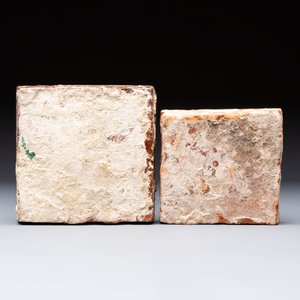 Two medieval slip-decorated tiles, Flanders, 15/16th C. — 照片 2