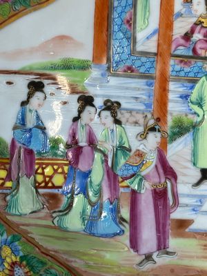 Two oval Chinese Canton famille rose tazzas, 19th C. — 照片 3
