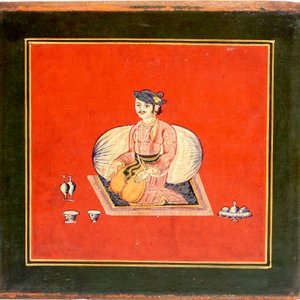 Two painted papier mache mirror frames and a painted panel, Qajar, Iran, 19th C. — 照片 3