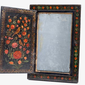 Two painted papier mache mirror frames and a painted panel, Qajar, Iran, 19th C. — 照片 9