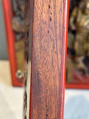 Two pairs of Chinese carved, lacquered and gilt-decorated wooden panels with figural design, 19th C. — foto 13